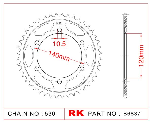 Sprocket Rear RK-B6837-40 JTR499 Afam 16603