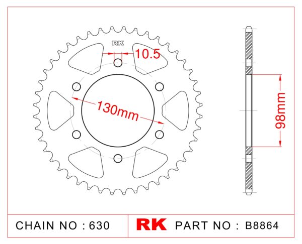 Sprocket Rear RK-B8864-35 JTR483 Afam 16700