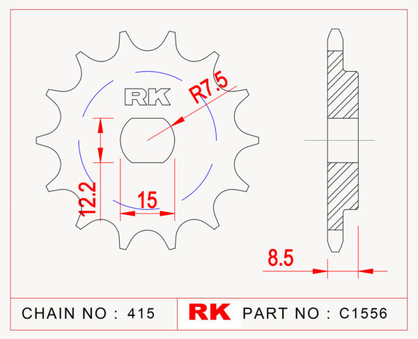 Sprocket Front RK-C1556-10 AFAM 94124-10