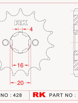 Sprocket Front RK-C3005-14 JTF425 Afam 33201