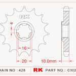 Sprocket Front RK-C3025-13 JTF410 Afam 22205