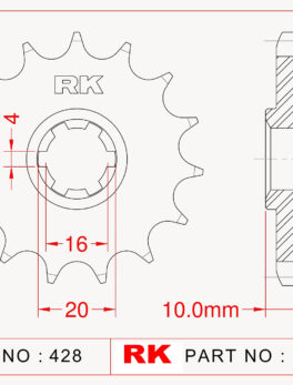 Sprocket Front RK-C3025-13 JTF410 Afam 22205
