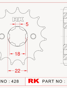Sprocket Front RK-C3078-14 JTF1559 Afam 21305