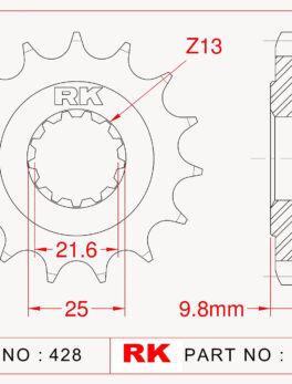 Sprocket Front RK-C3102-19 JTF1587 AFAM 21506