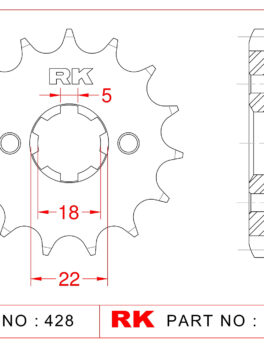 Sprocket Front RK-C3454-14 Afam 21209