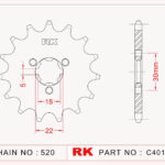 Sprocket Front RK-C4015-12 JTF1445 Afam 24201