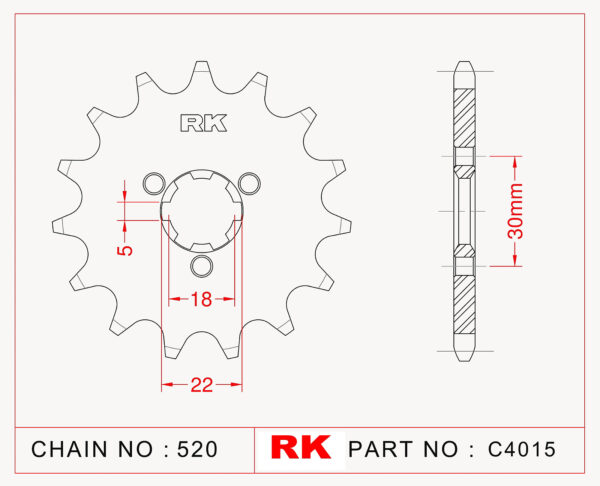 Sprocket Front RK-C4015-13 JTF1445 Afam 24201