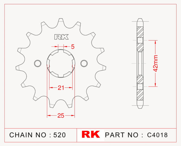 Sprocket Front RK-C4018-15 JTF569 Afam 21301