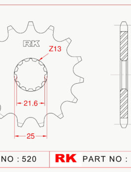 Sprocket Front RK-C4019-13 JTF565 Afam 27500