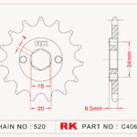 Sprocket Front RK-C4068-14 JTF270 Afam 20317