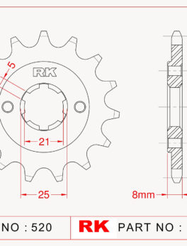 Sprocket Front RK-C4083-14 JTF1041 Afam 76201