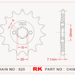 Sprocket Front RK-C4087-15 JTF1408 Afam 22305