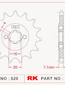 Sprocket Front RK-C4087-15 JTF1408 Afam 22305