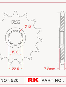 Sprocket Front RK-C4097-14 JTF434 AFAM 22401