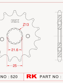 Sprocket Front RK-C4098-14 JTF436 AFAM 22304
