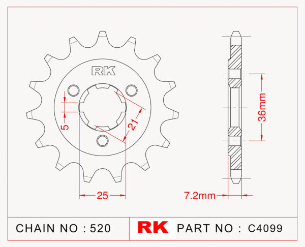 Sprocket Front RK-C4099-16 JTF437 AFAM 22503