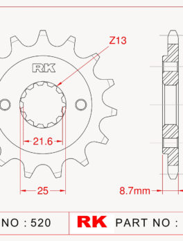 Sprocket Front RK-C4156-15 JTF512 Afam 24501