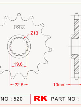 Sprocket Front RK-C4163-14 JTF432 Afam 22303