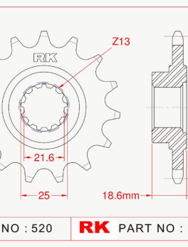 Sprocket Front RK-C4168-15 JTF1538 Afam 24603