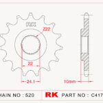 Sprocket Front RK-C4174-16 JTF402 Afam 61301