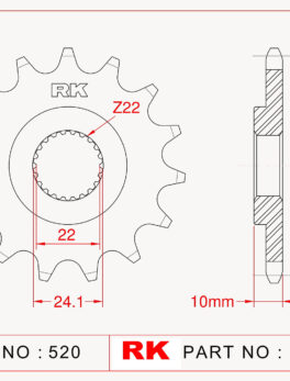 Sprocket Front RK-C4174-16 JTF402 Afam 61301