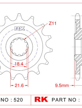 Sprocket Front RK-C4243-14 JTF285 Afam 20310