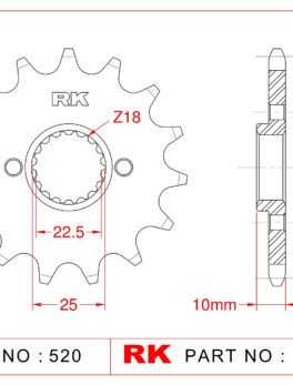 Sprocket Front RK-C4244-14 JTF403 Afam 166400