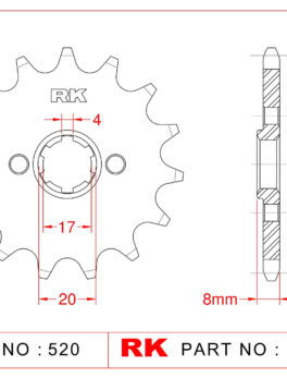 Sprocket Front RK-C4252-14 JTF287 Afam 20306