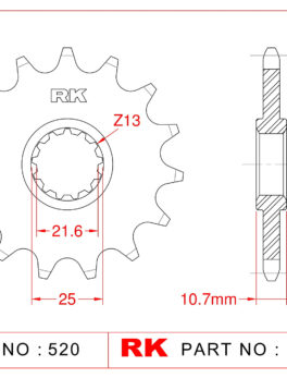 Sprocket Front RK-C4323-16 JTF1595 Afam 21512