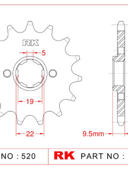 Sprocket Front RK-C4328-14 JTF337 Afam 20308