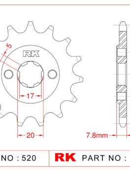Sprocket Front RK-C4332-14 JTF327 Afam 20305