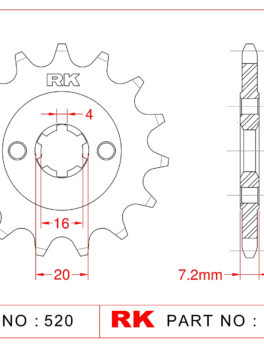 Sprocket Front RK-C4387-14 JTF1903 Afam 73203