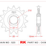 Sprocket Front RK-C4393-14 JTF823 Afam 64302