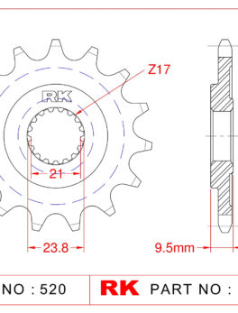 Sprocket Front RK-C4394-13 JTF284 Afam 20311