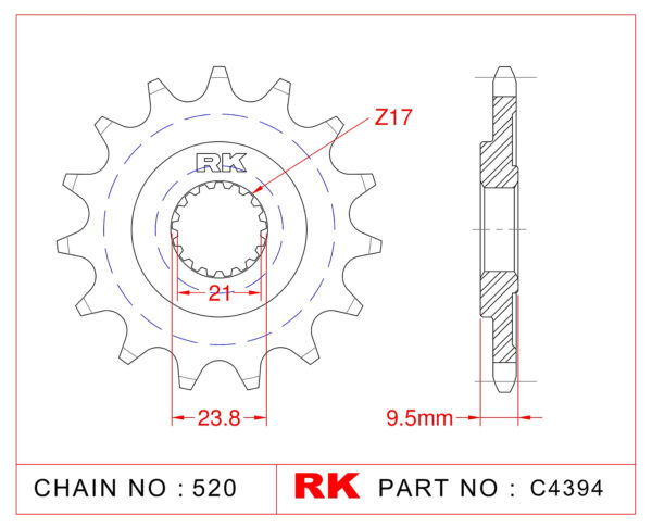 Sprocket Front RK-C4394-13 JTF284 Afam 20311