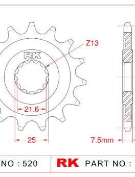 Sprocket Front RK-C4397-15 JTF1536 Afam 21601
