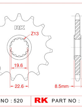 Sprocket Front RK-C4459-14 JTF1447 Afam 22310
