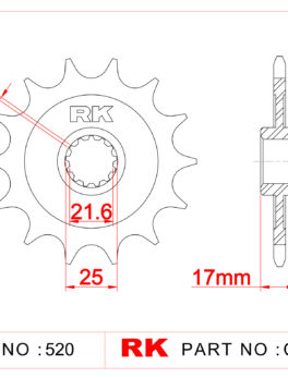 Sprocket Front RK C4512-15 AFAM 20407