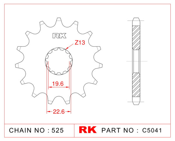 Sprocket Front RK-C5041-15 JTF520 Afam 28401