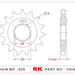 Sprocket Front RK-C5042-15 JTF1591 Afam 21607