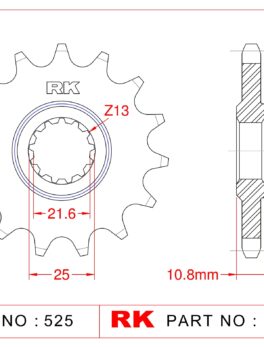 Sprocket Front RK-C5044-16 JTF781 Afam 21606