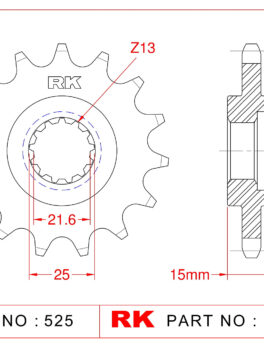 Sprocket Front RK-C5049-14 JTF1515 Afam 24506