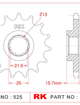 Sprocket Front RK-C5051-15 JTF1535 Afam 24508