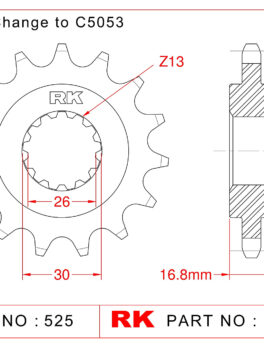 Sprocket Front RK-C5053-15 JTF1370 Afam 20612