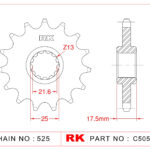 Sprocket Front RK-C5055-15 JTF297 Afam 20405