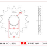 Sprocket Front RK-C5059-18 JTF1183 Afam 88600