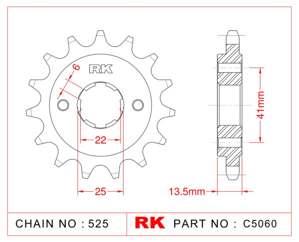 Sprocket Front RK-C5060-15 JTF293 Afam 20506