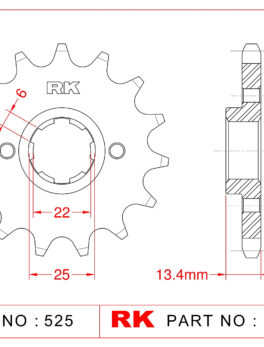 Sprocket Front RK-C5250-15 JTF291 Afam 20404