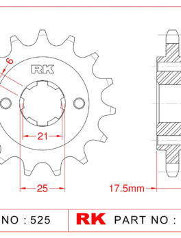 Sprocket Front RK-C5251-15 JTF294 Afam 20513