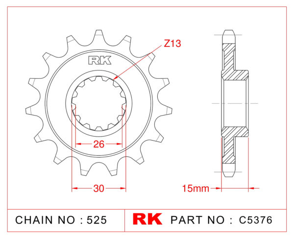 Sprocket Front RK-C5376-17-2Q JTF404 Afam 166800